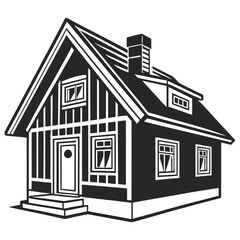 Traditional House Vector Icon. Home, Real Estate & Architecture Symbol