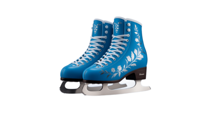 Stylish ice skates, ready for graceful movements on the frozen surface.