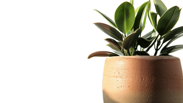 Indoor Potted Plant with Lush Green Leaves in Natural Light