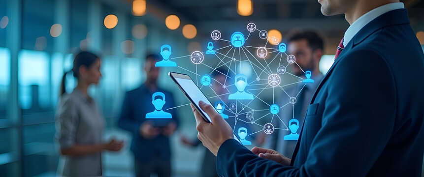 affiliate marketing online business model affiliates customers strategy revenue refer customers campaign promotion social media network concept as Affiliate marketing concept with affiliates and custo