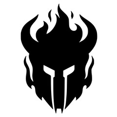 Spartan devil logo silhouette