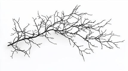 Bare branch silhouette against white background