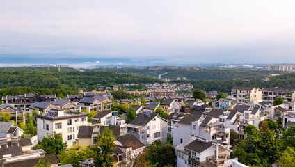 Obraz premium aerial view of the city of barcelona