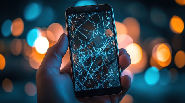 Broken smartphone screen