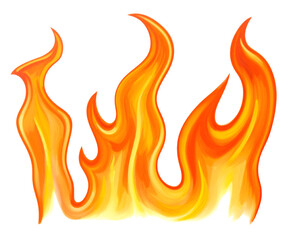 Fire flames, PNG Transparent, Vector Graphics, Orange and Yellow Flames