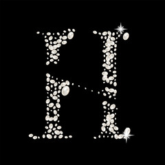 Capital Letters H of English alphabet. luxury and elegant font glamour style