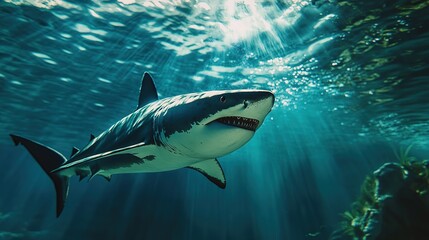 Obraz premium High-resolution shot of a shark circling