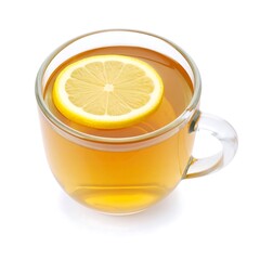 Lemon tea in a clear cup