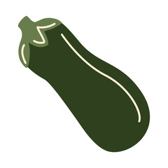 Dark eggplant, fresh aubergine vegetable, organic garden produce, raw cooking ingredient, healthy food icon, natural farm harvest, simple botanical design. Vector illustration in flat style.