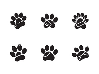 Collection of animal paw print icons showcasing various designs and styles for pet related projects and creative endeavors highlighting wildlife and domestic animals