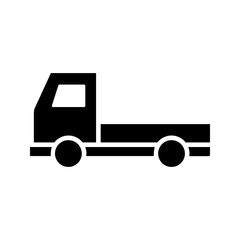 Simple truck icon in minimal design. Vector illustration of delivery vehicle symbol, suitable for shipping, logistics, cargo, transport, and transportation concepts.