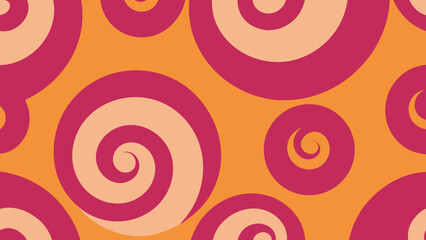 Pink and orange retro swirl pattern abstract background