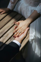 Obraz premium Eternal Embrace: Couple's Hands