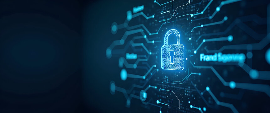 Comprehensive Financial Cybersecurity Strategy: Advanced Encryption, Multi-Factor Authentication, Fraud Analytics & Regulatory Compliance for Digital Asset Protection in Photo Stock Concept.