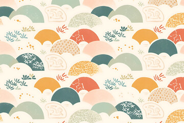 和柄の背景・壁紙（和風・レトロ・年賀状）	