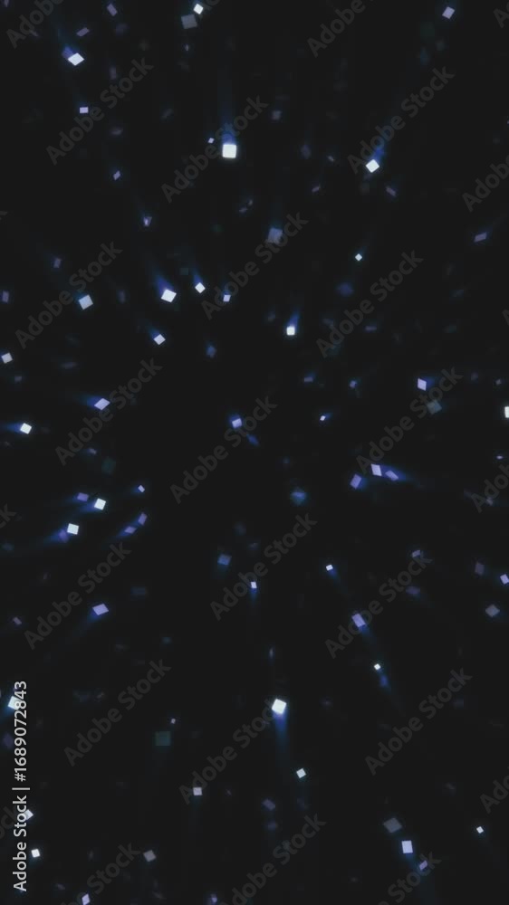 Poster a mesmerizing display of glowing particles swirling and moving through a dark space creates an encha