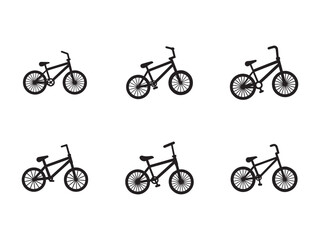 Collection of BMX Bike Silhouettes Riding towards Adventure and Freedom Representing Sport Fitness and Healthy Lifestyle Choices in a Modern Graphic Design