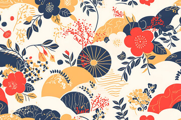 和柄の背景・壁紙（和風・レトロ・年賀状）	