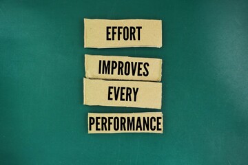 Words or quotes of inspiration and motivation to succeed Effort Improves Every Performance