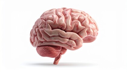 human brain on white background
