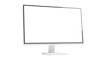 Isolated white computer monitor on transparent background
