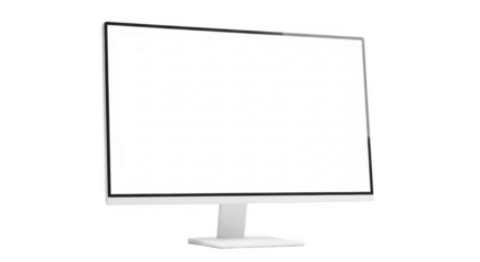 Isolated white computer monitor on transparent background