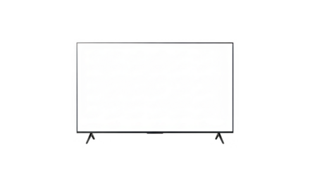 Isolated television with blank screen on transparent background