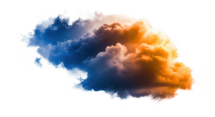 Isolated cloud with color gradient on transparent background