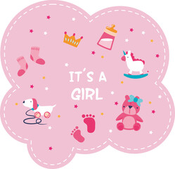 It's a girl tag sticker label
