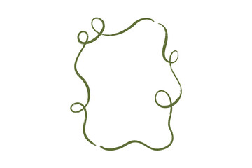 Light Green Minimal Ribbon Frame &ndash; Hand Drawn Curved Border