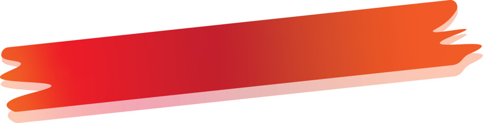 Obraz premium Abstract Gradient Brush Stroke Banner Vector Design In Red And Orange Colorful Artistic Paint Splash Shape For Modern Background Decoration Isolated On Artboard