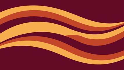 Wavy Stripes in Burgundy Orange and Yellow abstract background
