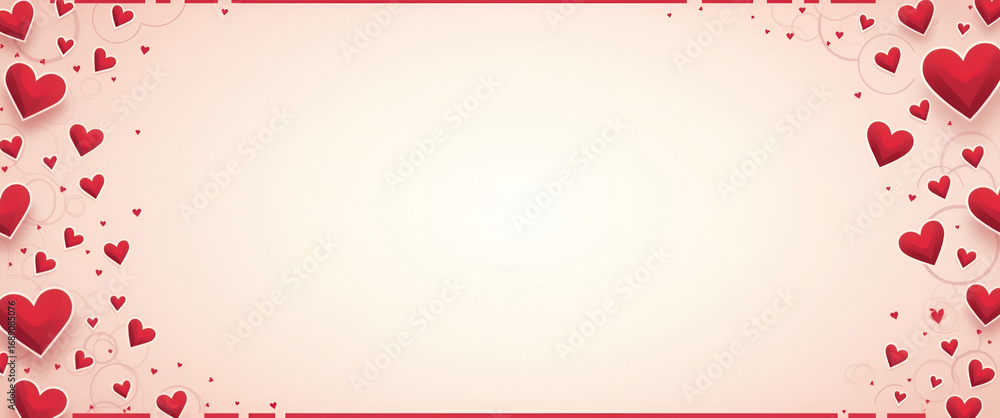 Poster heartwarming friendship day frame with hearts and interconnected circles - perfect for text space in