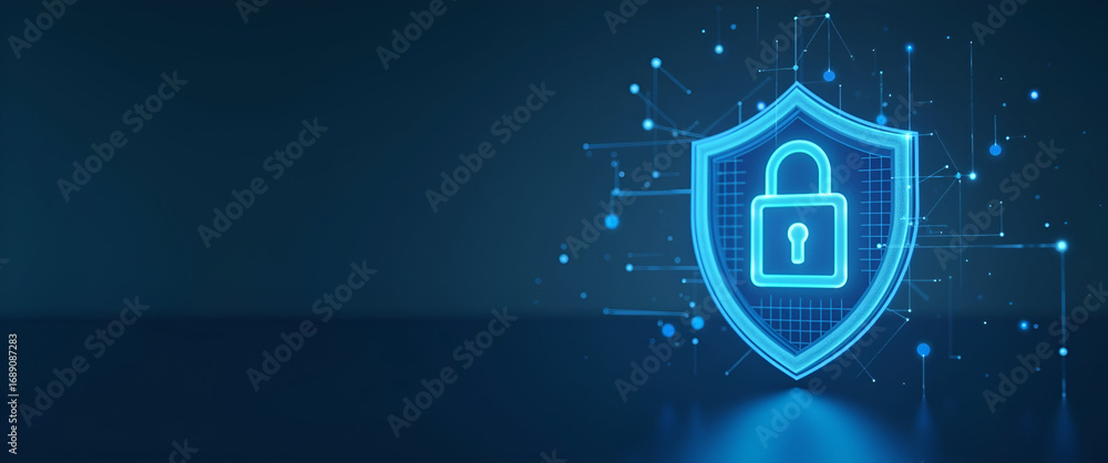 Poster photo realistic data privacy pdpa icon with generous copy space for business presentations and visua