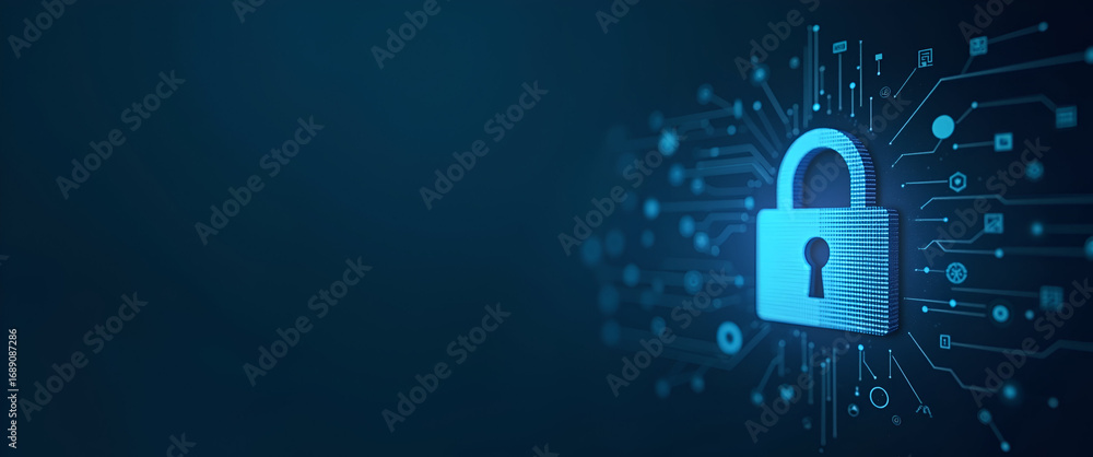 Poster photo realistic data privacy pdpa symbol with copy space for eye-catching website banners and header
