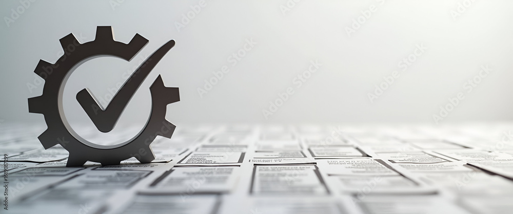 Poster photo realistic as on maintenance symbol with copy space for project planning concept as an artistic