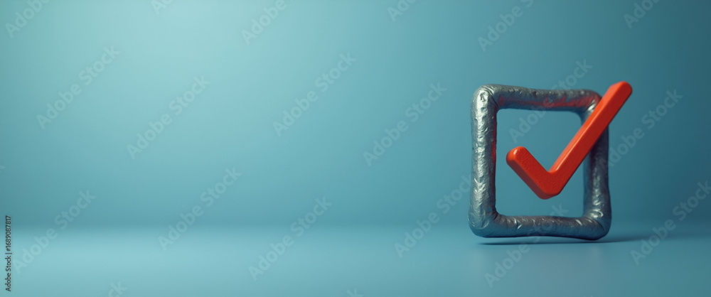 Poster photo realistic as checklist icon with blank space for custom branding concept as a customizable che