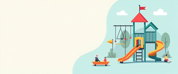 Photo realistic playground icon with copy space for infographics, designed to convey complex information and community insights in a visually appealing manner.