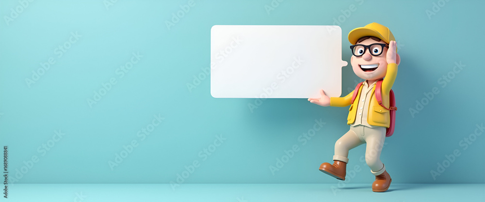 Poster photo realistic as customer application symbol with blank area for personalized messages concept as 