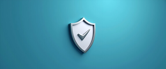 Photo realistic policy and shield icon with copy space for infographics, designed to visually convey insurance coverage details and security materials in a stock photo concept.