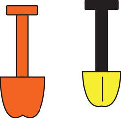 Shovel Icon Vector – Construction and Gardening Tool Symbol for Agriculture Projects, Landscaping Infographics, DIY Illustrations, and UI/UX Design