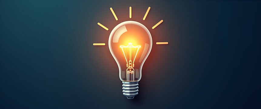 Photo realistic lightbulb icon with copy space for infographics, designed to visually convey complex educational concepts and knowledge insights in stock photography.