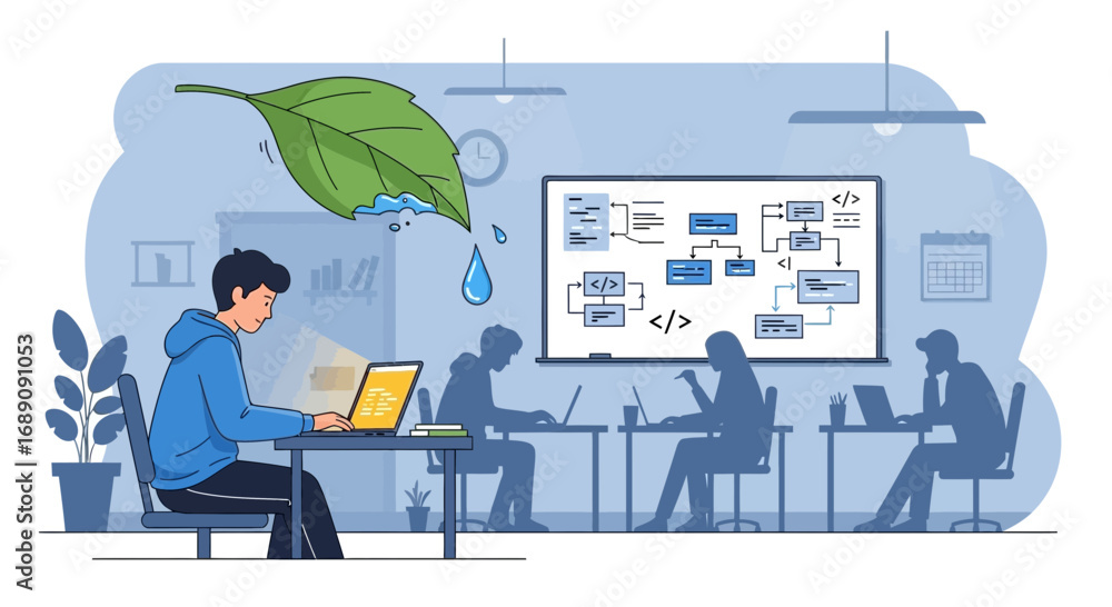 Wall mural eco-conscious software development: sustainable coding practices for a greener future for our planet
