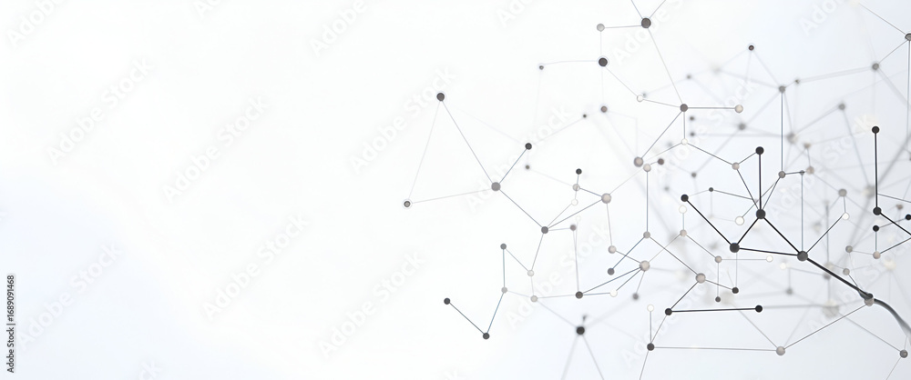 Poster develop minimalistic ai based pattern repeats using circuit like branches and crisp shapes on white 