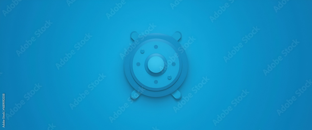 Poster photo realistic as safe icon with copy space on a blue background concept as a vector image of a saf