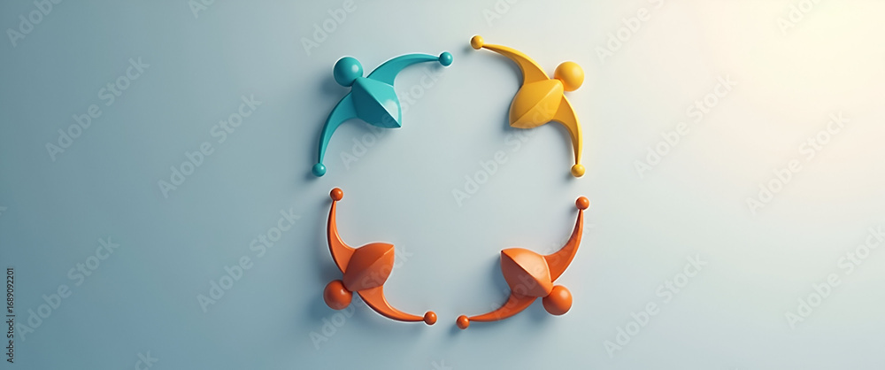 Poster photo realistic teamwork symbol: a modern visual representation with ample copy space for email news
