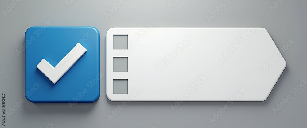 Poster photo realistic checklist icon: customizable design with blank space for branding - perfect for corp