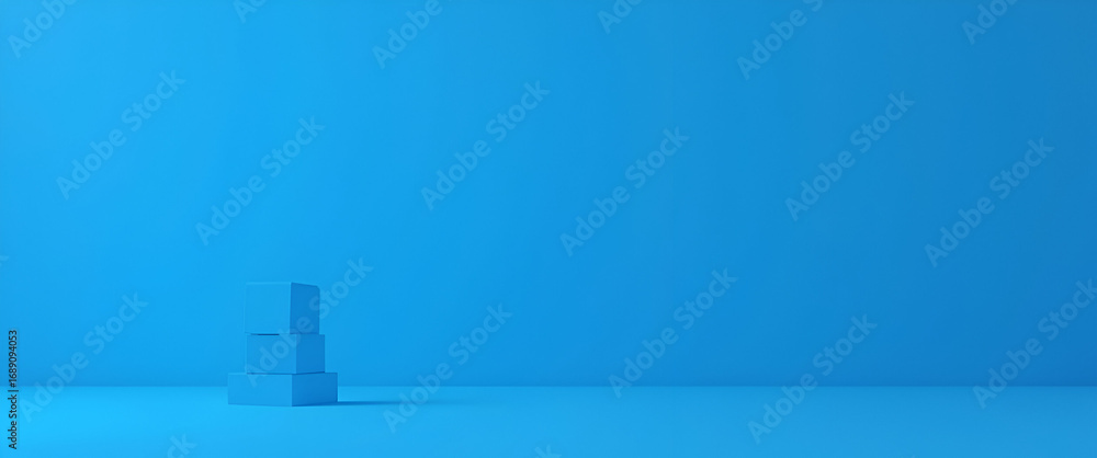 Poster Photo realistic delivery icon design with customizable space for text and graphics on a blue background, ideal for project timelines and logistics plans.