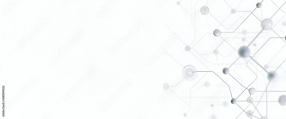 Poster develop minimalistic ai based pattern repeats using circuit like branches and crisp shapes on white 