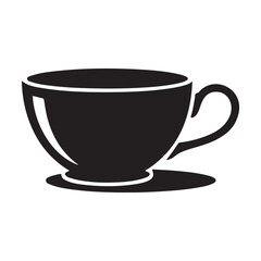 Tea Cup Silhouette icon on white Background. vector illustration EPS 10